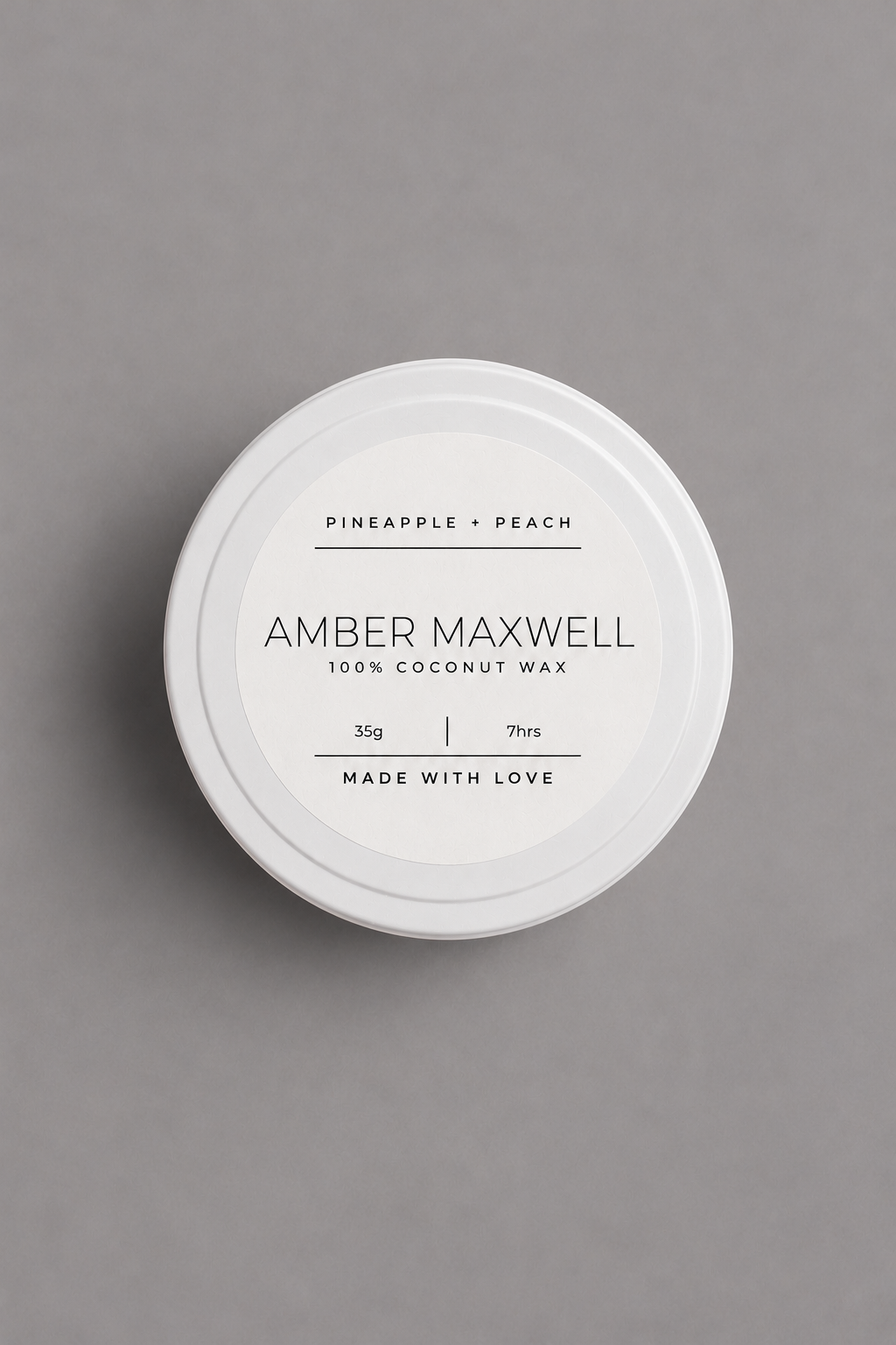 Pineapple + Peach | White Travel Tin Candle