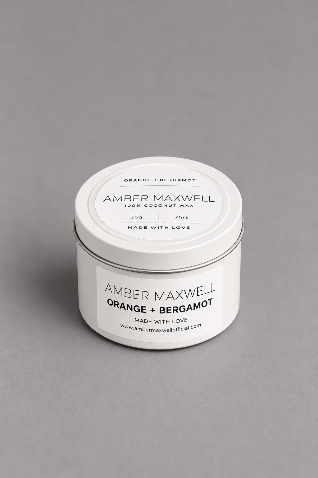 Orange + Vanilla | White Travel Tin Candle