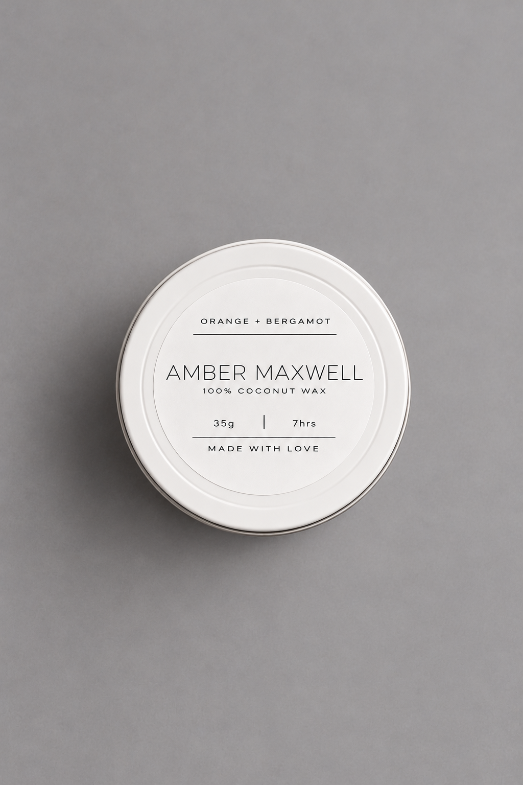 Orange + Vanilla | White Travel Tin Candle