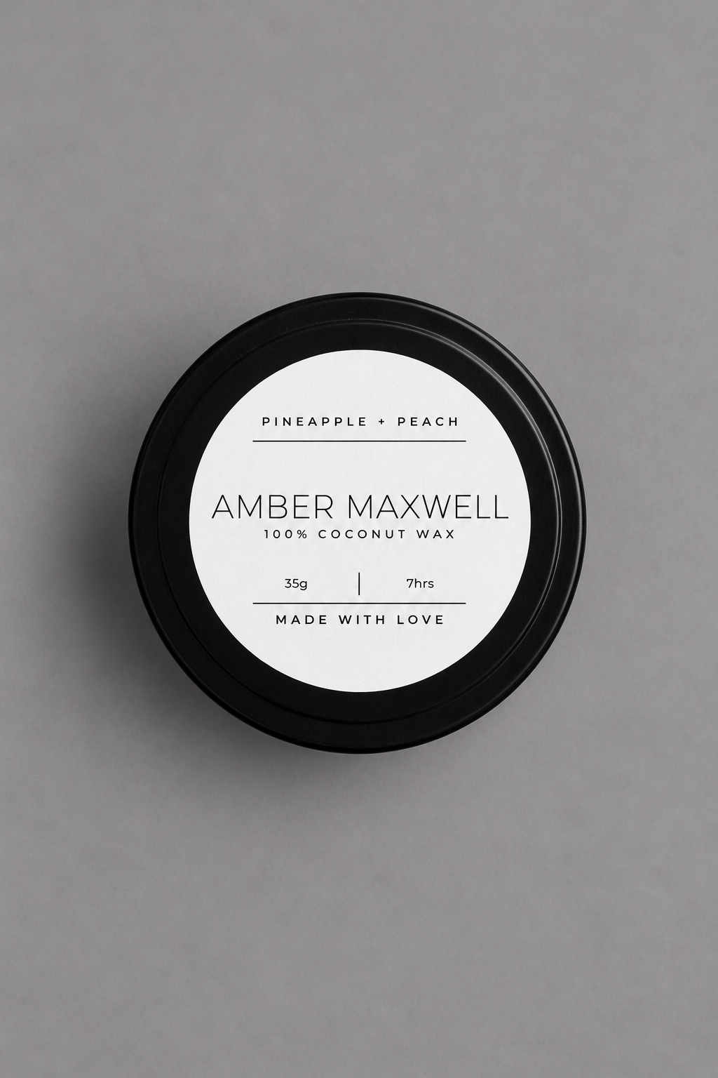 Pineapple + Peach | Black Travel Tin Candle