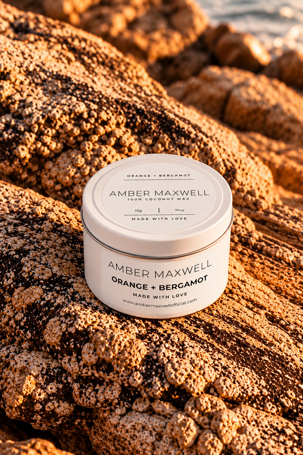 Orange + Vanilla | White Travel Tin Candle
