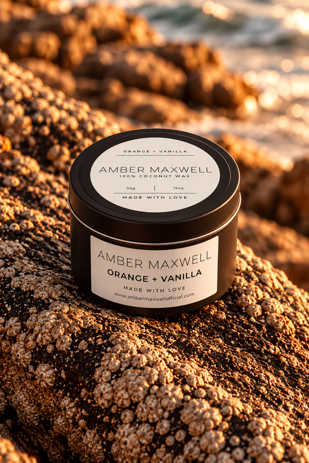 Orange + Vanilla | Black Travel Tin Candle