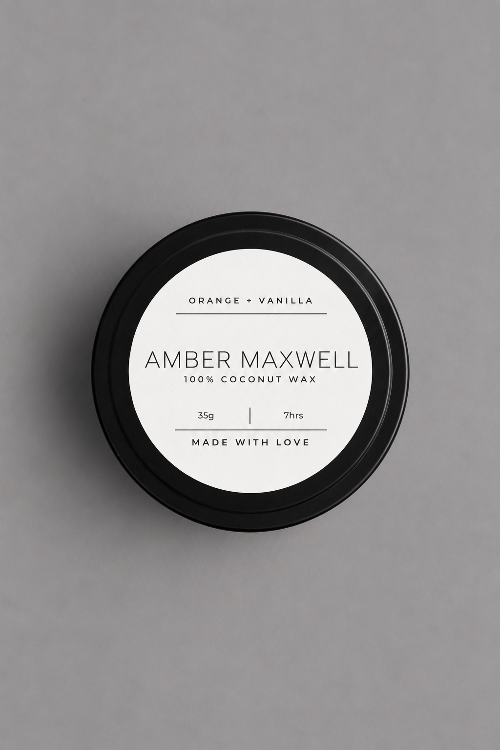 Orange + Vanilla | Black Travel Tin Candle