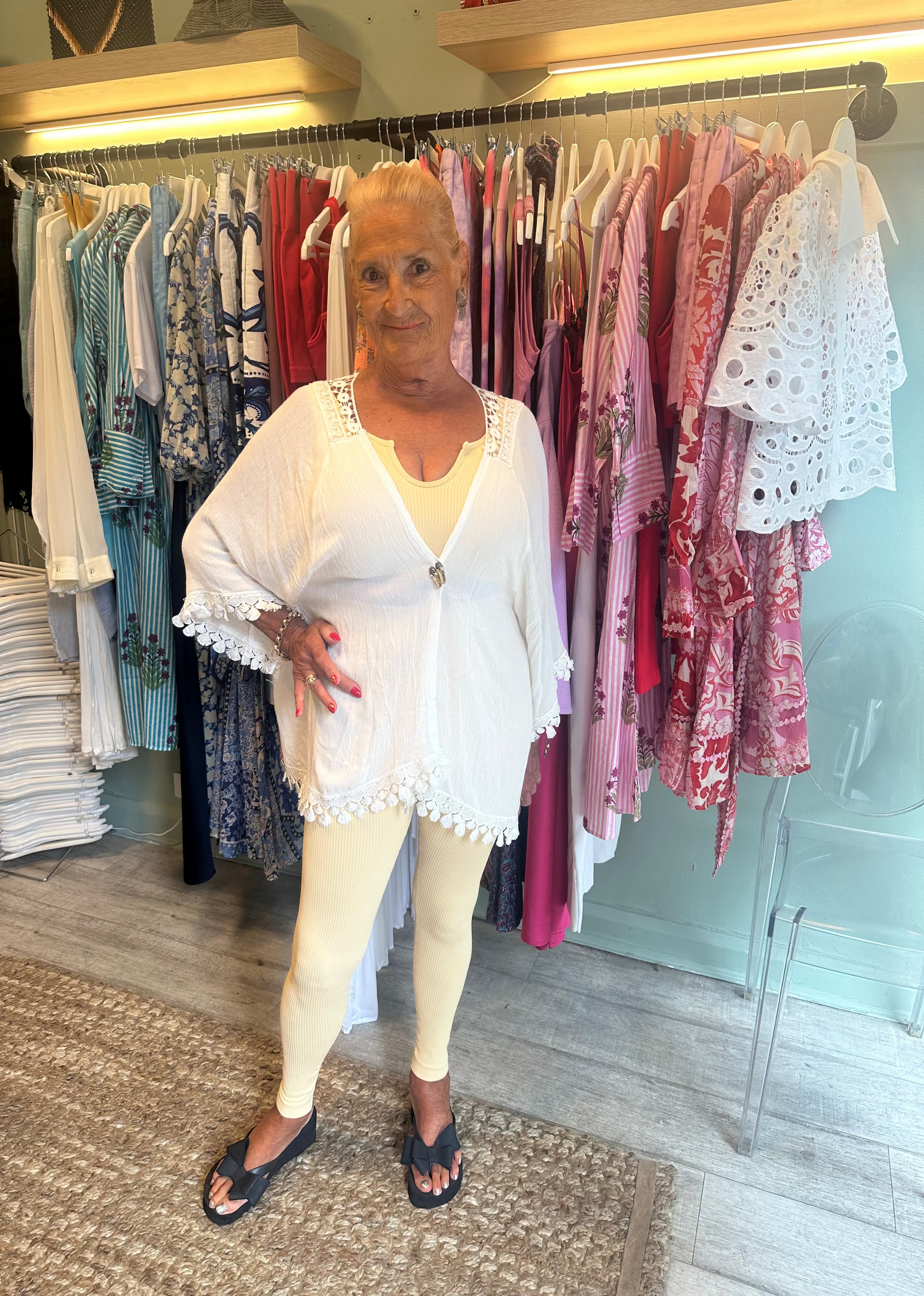 Amber Maxwell ribbed crop top in biscuit beige front view